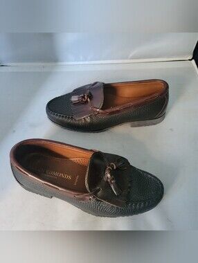Allen Edmonds Mens 9.5 D Nashua Black Brown Kiltie Tassel Dress Loafer